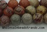 CAR352 15.5 inches 8mm round red artistic jasper beads wholesale