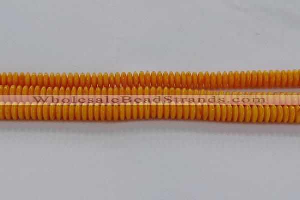 CAR409 15.5 inches 3*8mm rondelle synthetic amber beads wholesale