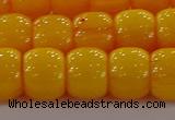 CAR412 15.5 inches 9*11mm drum synthetic amber beads wholesale