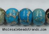 CAT64 15.5 inches 15*18mm rondelle dyed natural aqua terra jasper beads