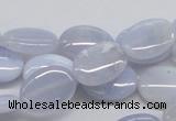 CBC10 15.5 inches 13*18mm oval blue chalcedony beads wholesale