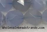 CBC743 15.5 inches 12mm faceted nuggets blue chalcedony beads