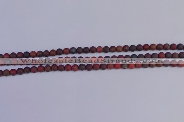 CBD360 15.5 inches 4mm round matte poppy jasper beads wholesale