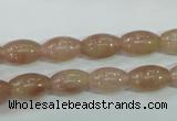 CBQ225 15.5 inches 8*12mm rice strawberry quartz beads