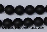 CBS05 15.5 inches 12mm round black stone beads wholesale