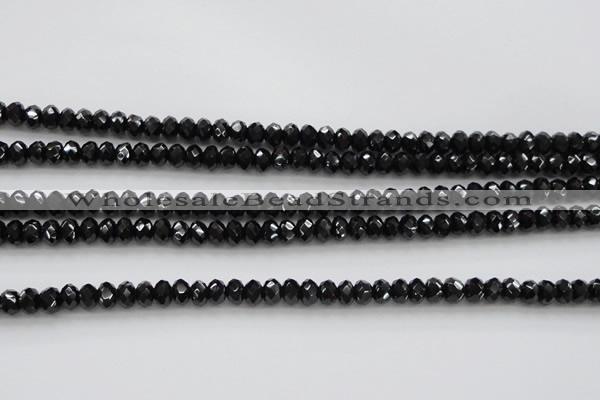 CBS513 15.5 inches 4*5mm faceted rondelle AA grade black spinel beads