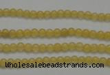 CCA01 15.5 inches 3mm round yellow calcite gemstone beads wholesale