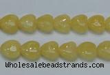 CCA11 15.5 inches 10*10mm heart yellow calcite gemstone beads