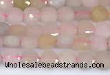 CCB1143 15 inches 4mm faceted coin morganite beads