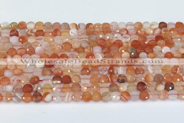 CCB1163 15 inches 4mm faceted coin agate beads