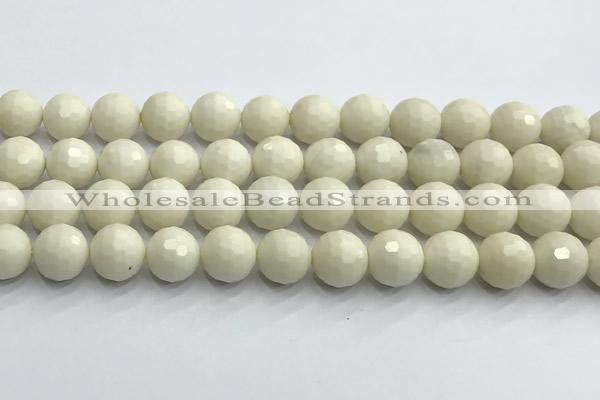 CCB1213 15 inches 12mm faceted round ivory jasper beads
