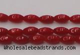 CCB130 15.5 inches 3*6mm rice red coral beads strand wholesale