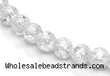 CCC39 15.5 inches 4mm round crackle white crystal beads Wholesale