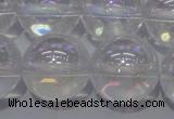 CCC404 15.5 inches 12mm round AB-color white crystal beads