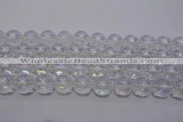 CCC404 15.5 inches 12mm round AB-color white crystal beads