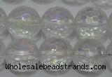 CCC412 15.5 inches 8mm faceted round AB-color white crystal beads
