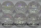 CCC413 15.5 inches 10mm faceted round AB-color white crystal beads