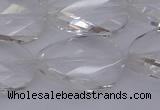 CCC522 15.5 inches 20*30mm twisted & faceted oval white crystal beads