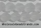CCC627 15.5 inches 8mm faceted nuggets matte white crystal beads