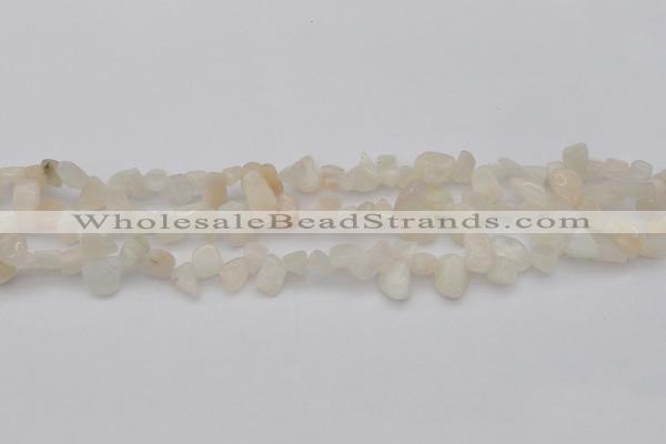 CCH624 15.5 inches 6*8mm - 10*14mm white moonstone chips beads