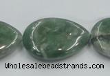 CCJ08 15.5 inches 22*30mm flat teardrop natural African jade beads