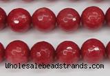 CCN1844 15 inches 12mm faceted round candy jade beads wholesale