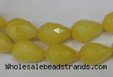 CCN190 15.5 inches 10*14mm faceted teardrop candy jade beads