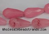 CCN196 15.5 inches 10*20mm faceted teardrop candy jade beads