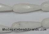 CCN197 15.5 inches 10*30mm faceted teardrop candy jade beads