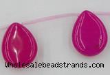 CCN2701 Top-drilled 18*25mm flat teardrop candy jade beads