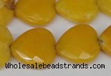 CCN355 15.5 inches 20*20mm faceted heart candy jade beads wholesale