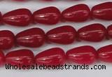 CCN3753 15.5 inches 8*12mm teardrop candy jade beads wholesale
