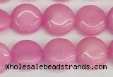 CCN3818 15.5 inches 14mm flat round candy jade beads wholesale