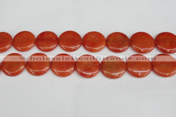 CCN3841 15.5 inches 30mm flat round candy jade beads wholesale