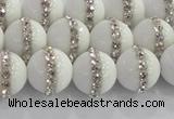 CCN4601 15.5 inches 8mm round candy jade with rhinestone beads