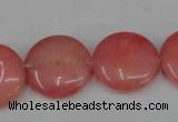 CCN495 15.5 inches 20mm flat round candy jade beads wholesale