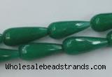 CCN978 15.5 inches 9*22mm faceted teardrop candy jade beads