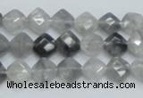 CCQ207 15.5 inches 8*8mm faceted diamond cloudy quartz beads