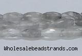 CCQ91 15.5 inches 6*12mm faceted rice cloudy quartz beads wholesale