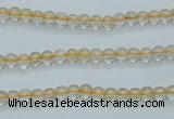 CCR01 15.5 inches 4mm round natural citrine gemstone beads wholesale
