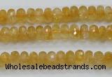 CCR08 15.5 inches 5*8mm faceted rondelle natural citrine gemstone beads
