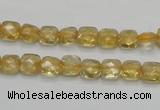 CCR12 15.5 inches 7*7mm faceted square natural citrine gemstone beads