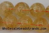 CCR169 15.5 inches 14mm round natural citrine beads wholesale