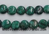 CCS211 15.5 inches 10mm flat round natural Chinese chrysocolla beads