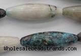 CCS32 15.5 inches 12*40mm rice natural chrysocolla gemstone beads
