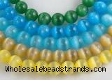 CCT03 10mm different color round cats eye beads Wholesale