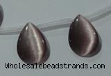 CCT1022 Top-drilled 13*18mm flat teardrop cats eye beads wholesale