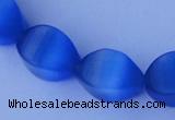 CCT30 14 inches 10*14mm twisted green cats eye beads wholesale