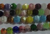 CCT318 15 inches 4mm faceted round cats eye beads wholesale