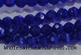 CCT327 15 inches 4mm faceted round cats eye beads wholesale